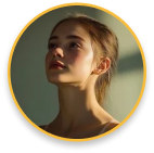 Person with glowing skin